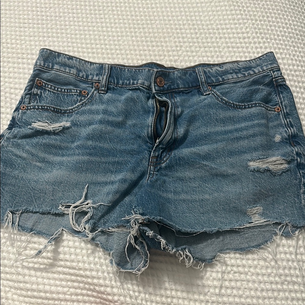 American Eagle Blue Distressed Jean Shorts